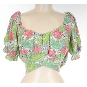 Milk & Honey Floral Print Crop Top Size XL
